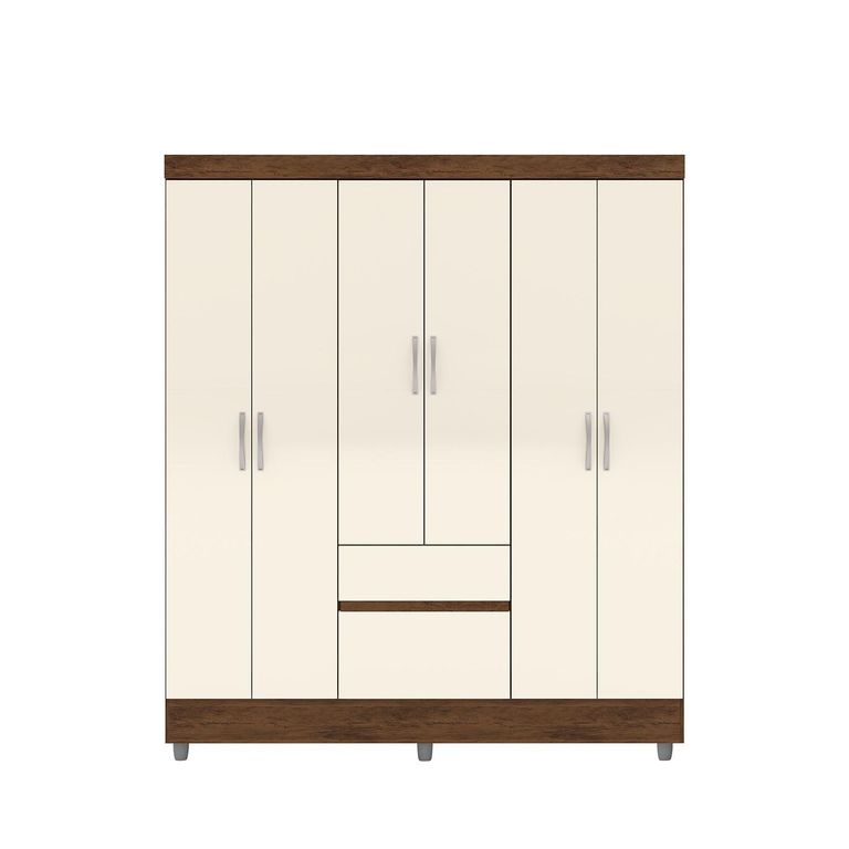 Closet 6 Puerta(s) 2 Cajón(es) 3 Repisa(s) 153x181x40 cm Beige