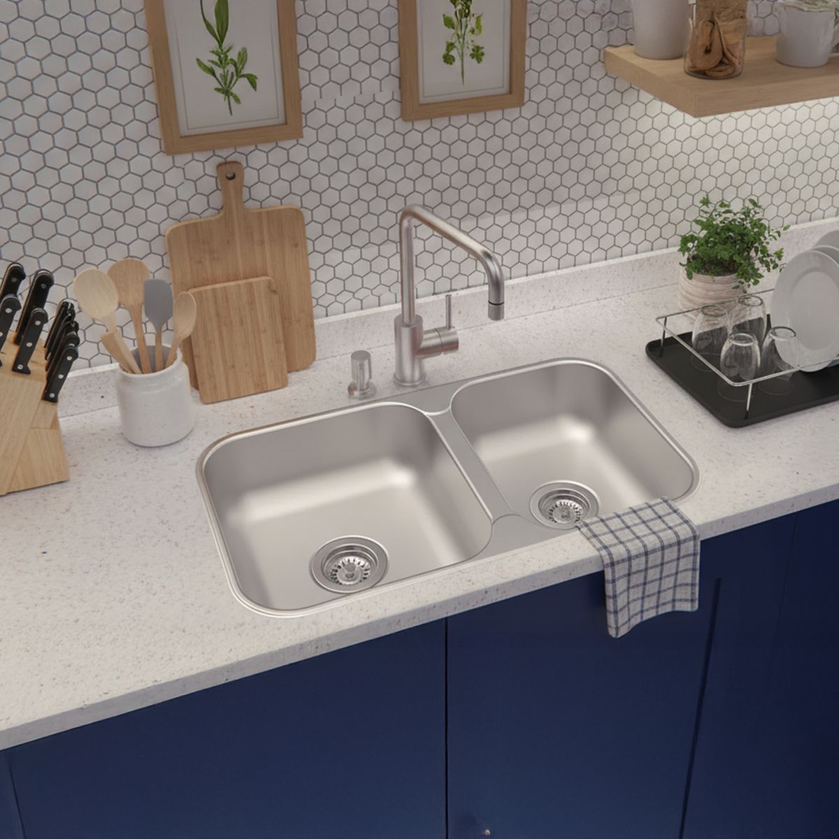 TRAMONTINA - Fregadero Forma Cuadrada Acero Inoxidable 46.5x18x14 cm Gris