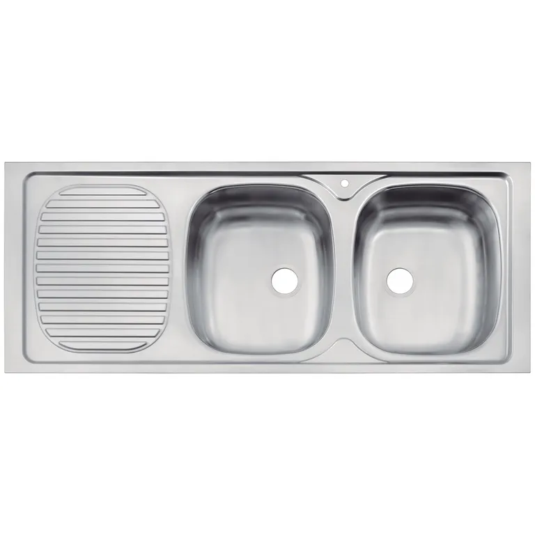 Lavaplato Sobreponer Secador Izquierdo 2 Cubeta(s) 120x15x50 cm Acero inoxidable