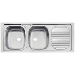 TRAMONTINA - Lavaplatos Sobreponer Secador Derecho 2 Cubeta(s) 52x19x15 cm Acero inoxidable