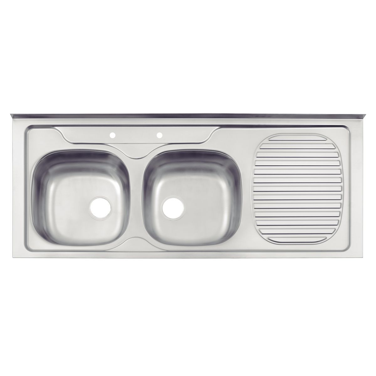 TRAMONTINA - Lavaplatos Sobreponer Secador Derecho 2 Cubeta(s) 120x15x50 cm Acero inoxidable