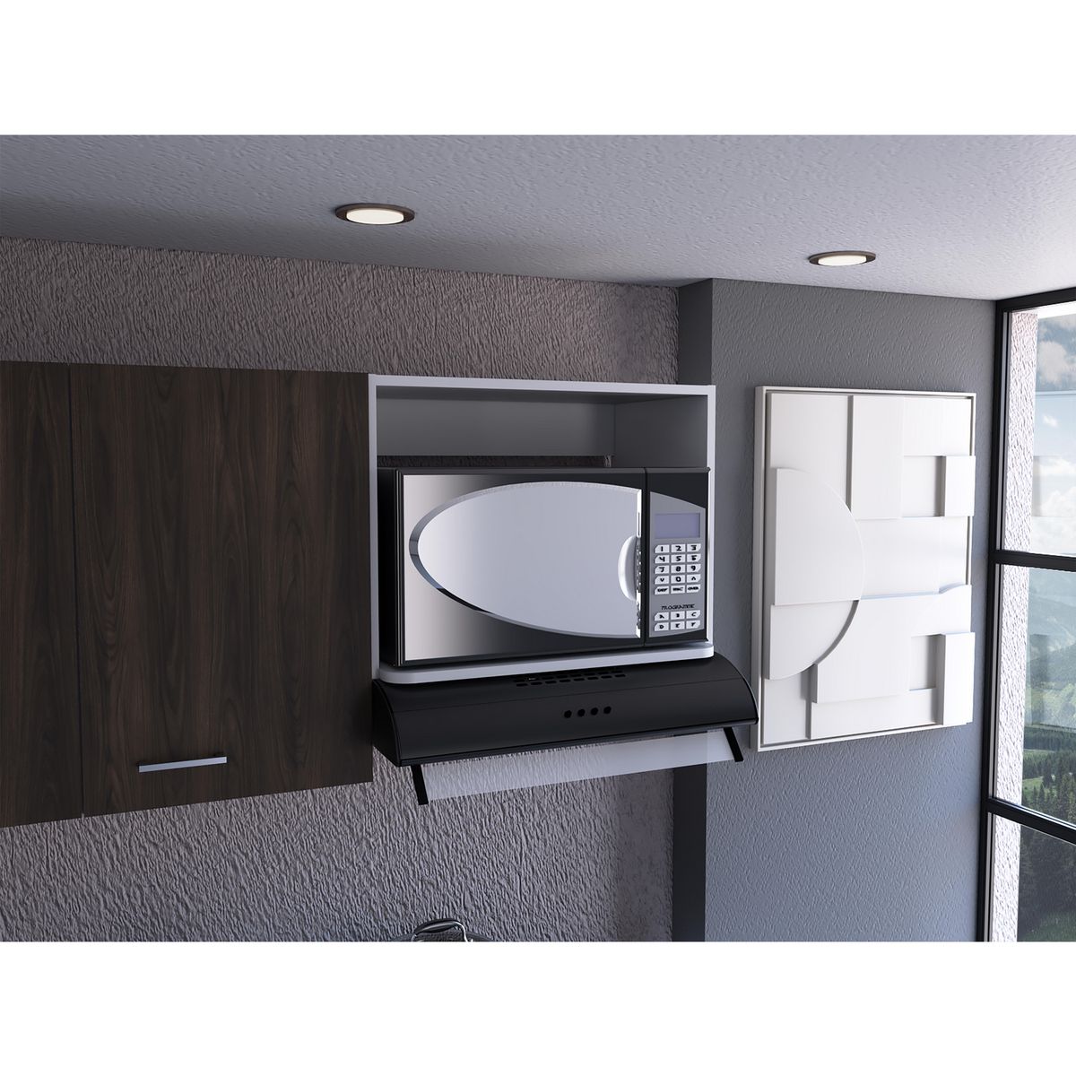 TUHOME - Mueble de cocina para microondas Eco 60x45x40 cm blanco