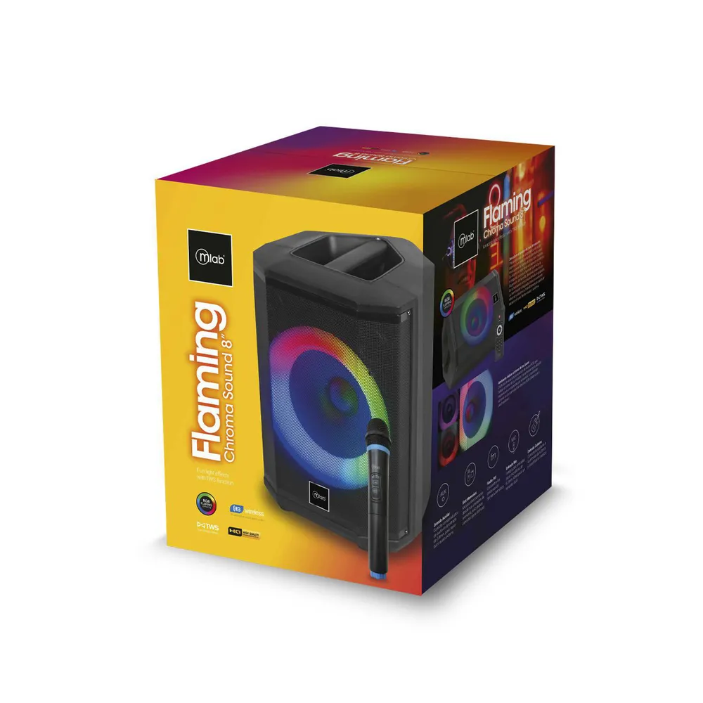 Parlante Flaming Chroma Sound 8" Micrófono Inalámbrico, foto 4