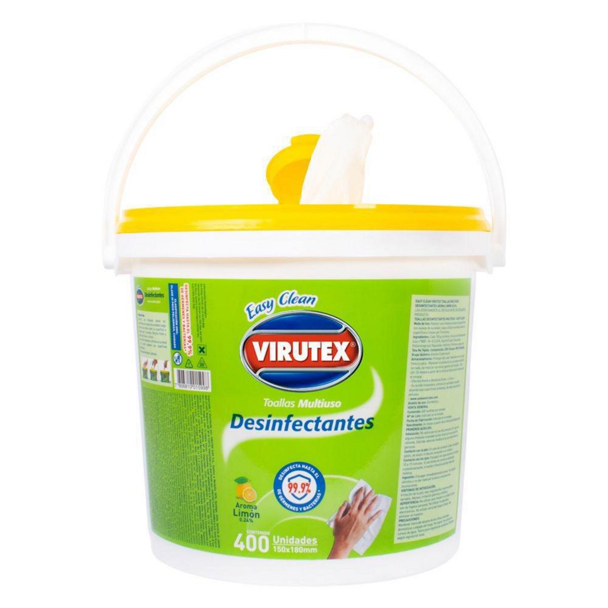 VIRUTEX - Toallas Desinfectantes Multiuso Virutex Limón 400 Unidades