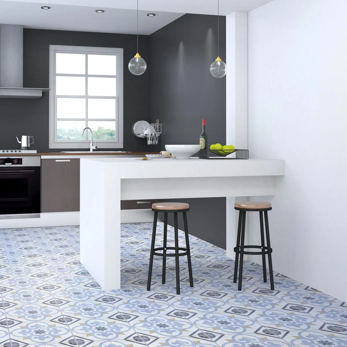 CORDILLERA - Cerámica 45x45 cm Agadir azul Multicolor 2.29 m2