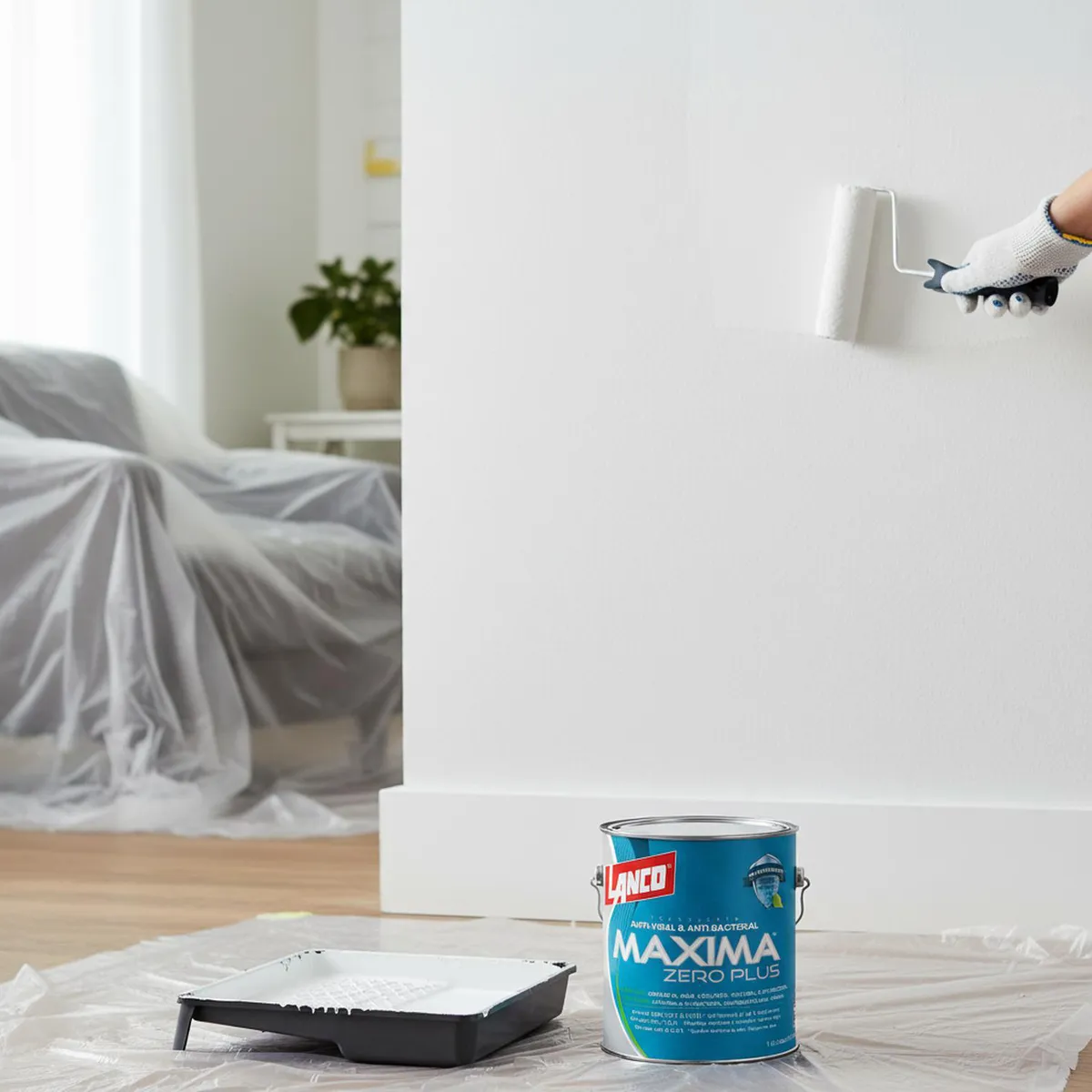 LANCO - Esmalte Agua Satin Maxima Zero Plus Stainguard 1 galón(es) Satinado Blanco