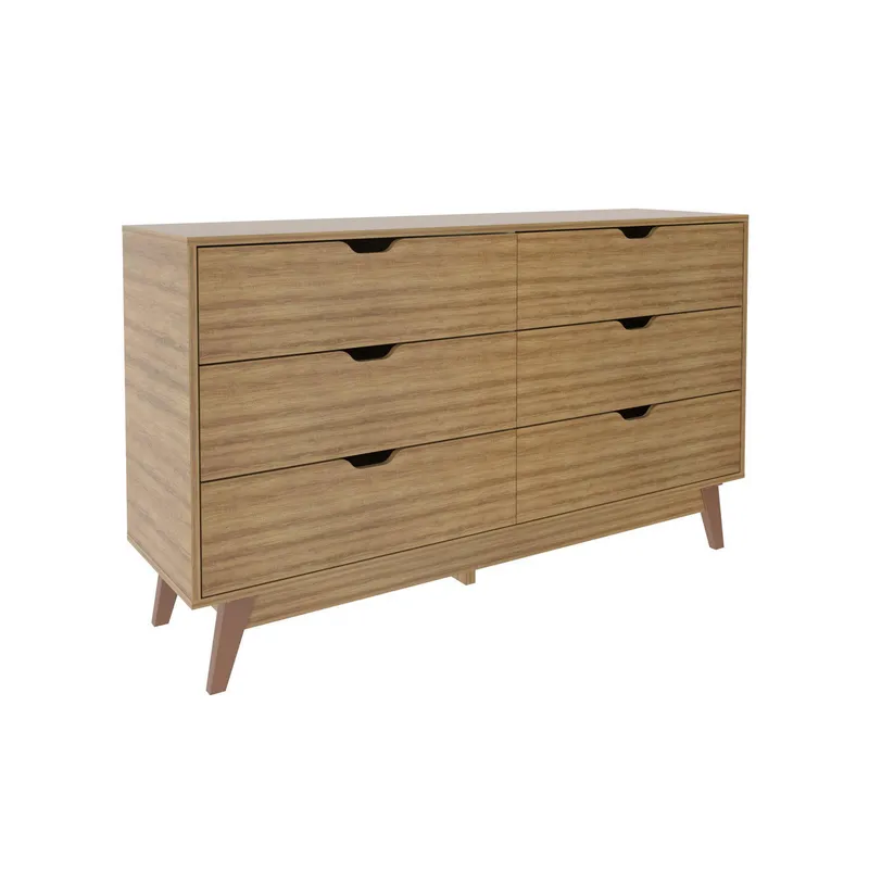 TECNOMOBILI - Cómoda 6 Cajón(es) CM8044.0002 136x77x38.8 cm Almendra