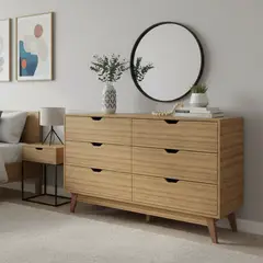 TECNOMOBILI - Cómoda 6 Cajón(es) CM8044.0002 136x77x38.8 cm Almendra