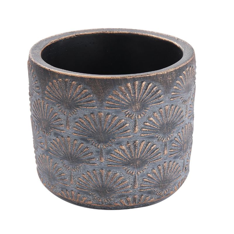 SOHOGAR - Maceta De Cemento Colores Cobre y Gris 9,4x10x10 cm