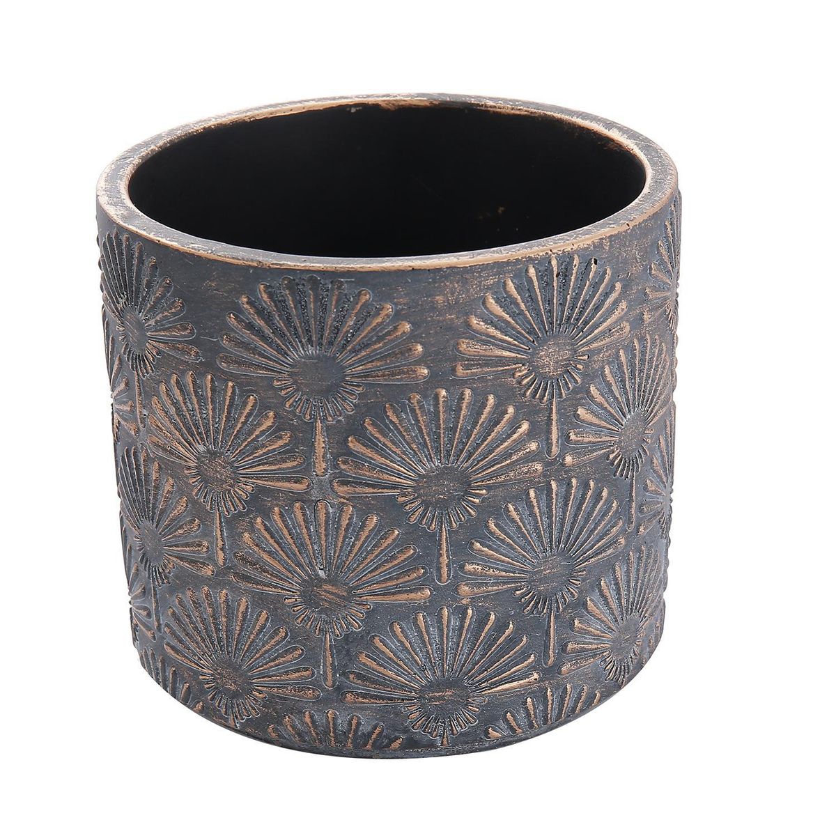 SOHOGAR - Maceta De Cemento Colores Cobre y Gris 10,8x12x12 cm