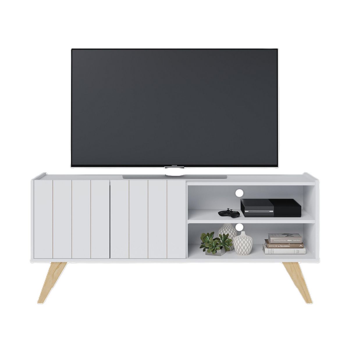 ALTAVISION - Rack TV 55 " Space BR Blanco 135.8x58.7x36.1 cm
