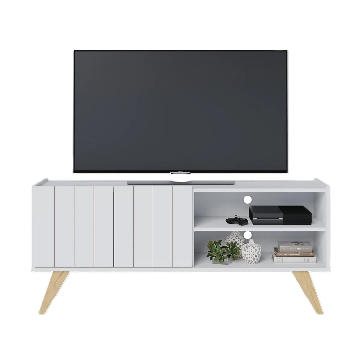 ALTAVISION - Rack TV 55 " Space BR Blanco 135.8x58.7x36.1 cm