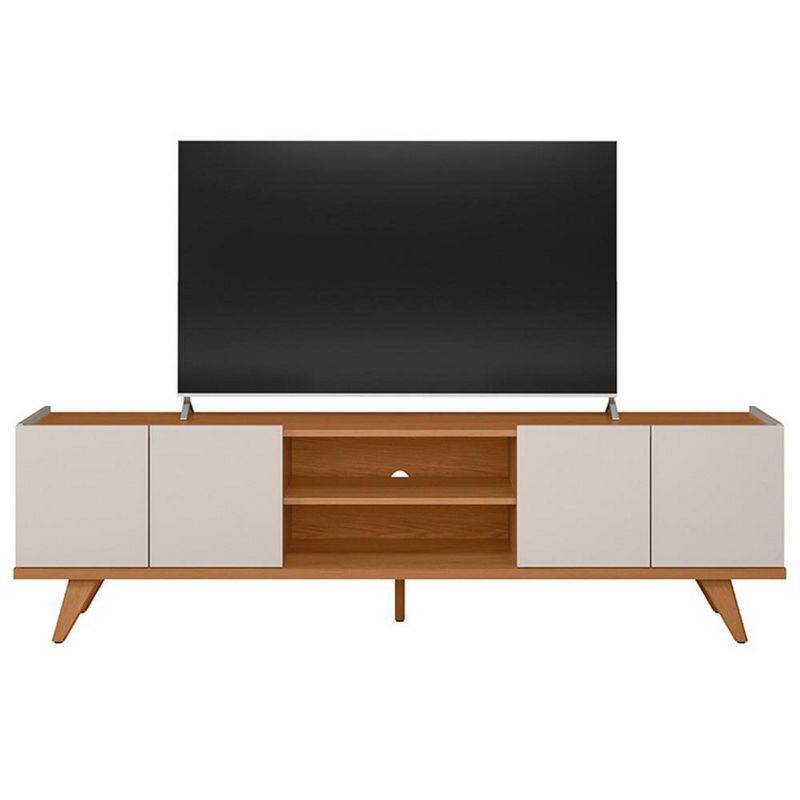 ALTAVISION - Rack TV 75 " Brazos OFF Blanco Café 180x51x39.3 cm