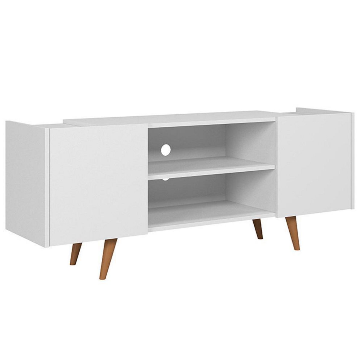 ALTAVISION - Rack TV 55 " River Off Blanco Off/Café 136x54.5x36.3 cm