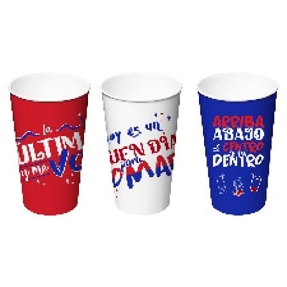 CARNAVAL - Pack 3 vasos reut frases chile