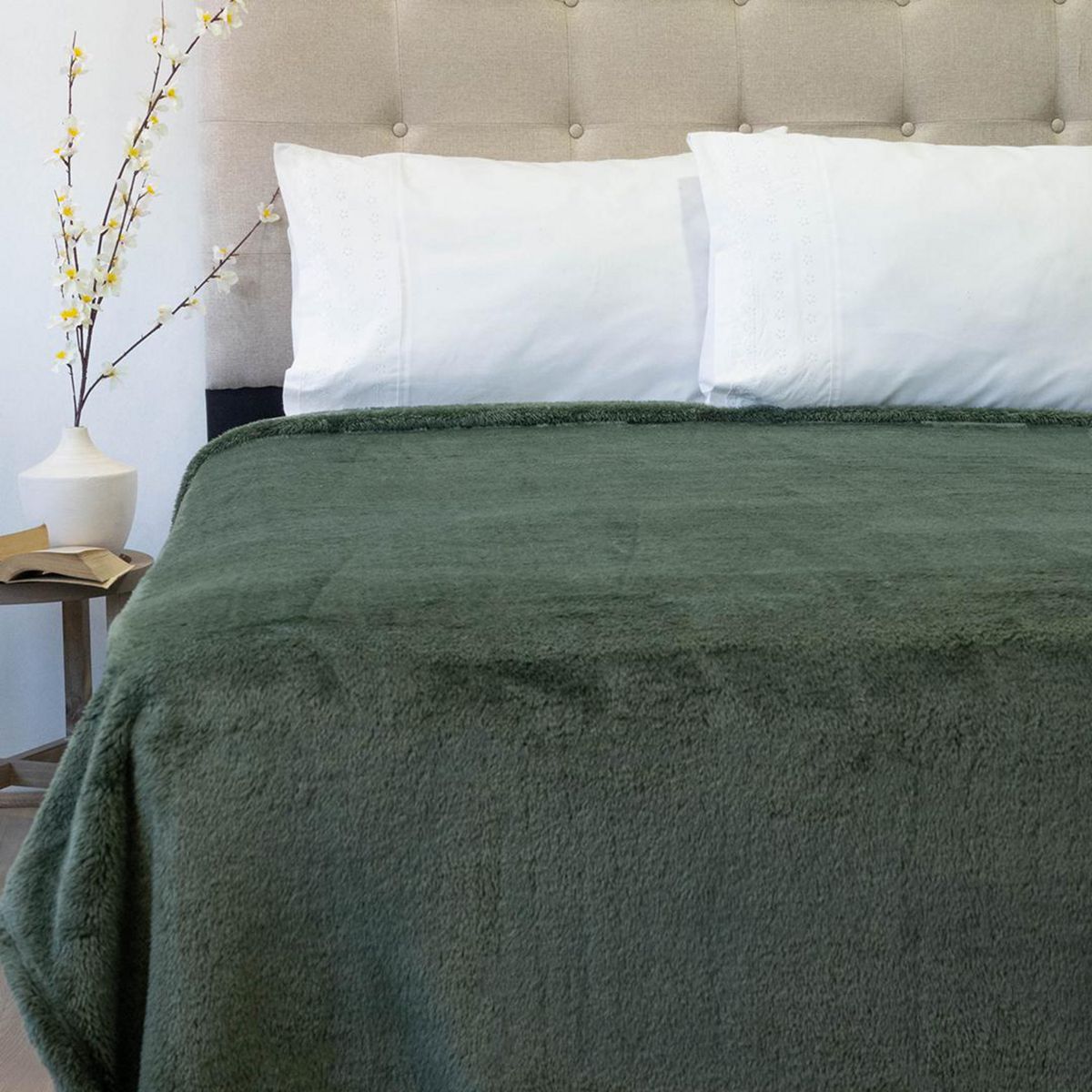 DORAL - Frazada Softy Deluxe 2 plazas Verde