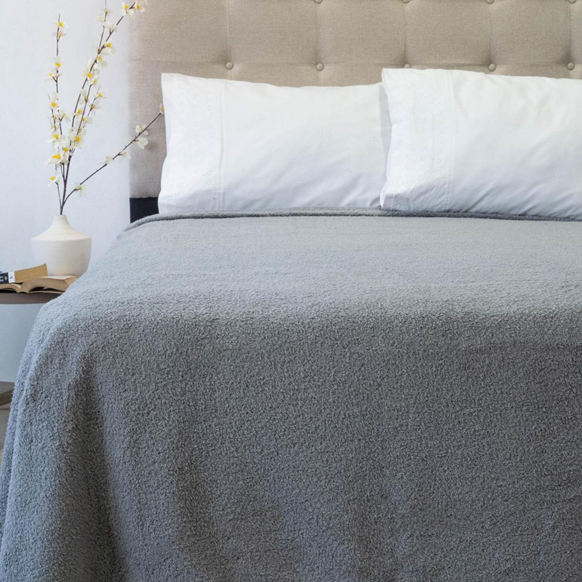 DORAL - Frazada Softy Deluxe 2 plazas Gris Claro