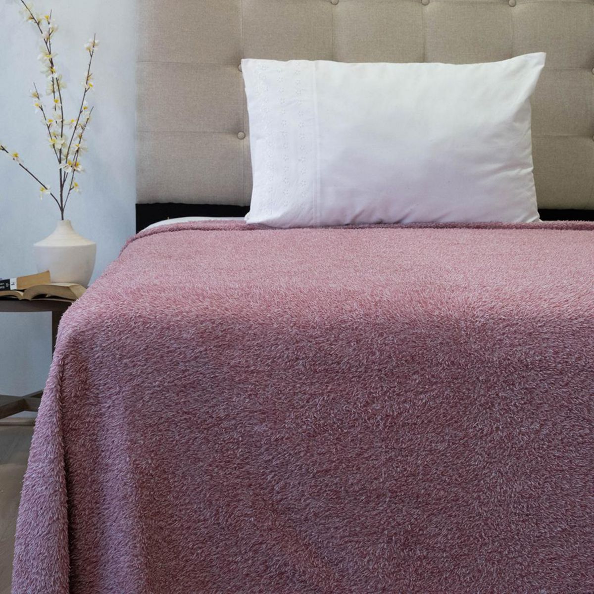 DORAL - Frazada Chiporro Two Tones Deluxe 1.5 plazas Burdeo