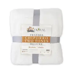 DORAL - Frazada Chiporro Two Tones Deluxe 1.5 plazas Blanco