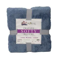 DORAL - Frazada Softy Deluxe 2 plazas Celeste