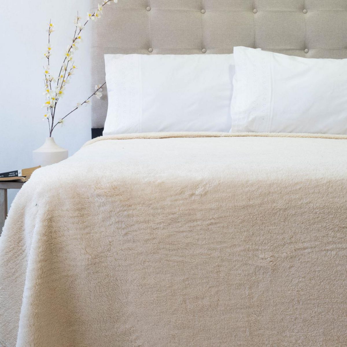 DORAL - Frazada Softy Deluxe 2 plazas Beige