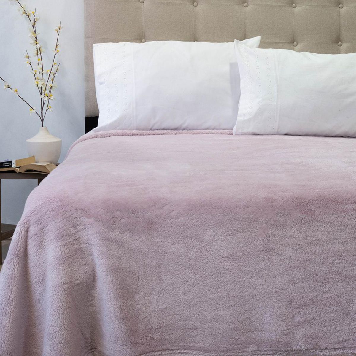 DORAL - Frazada Chiporro Two Tones Deluxe 2 plazas Rosado