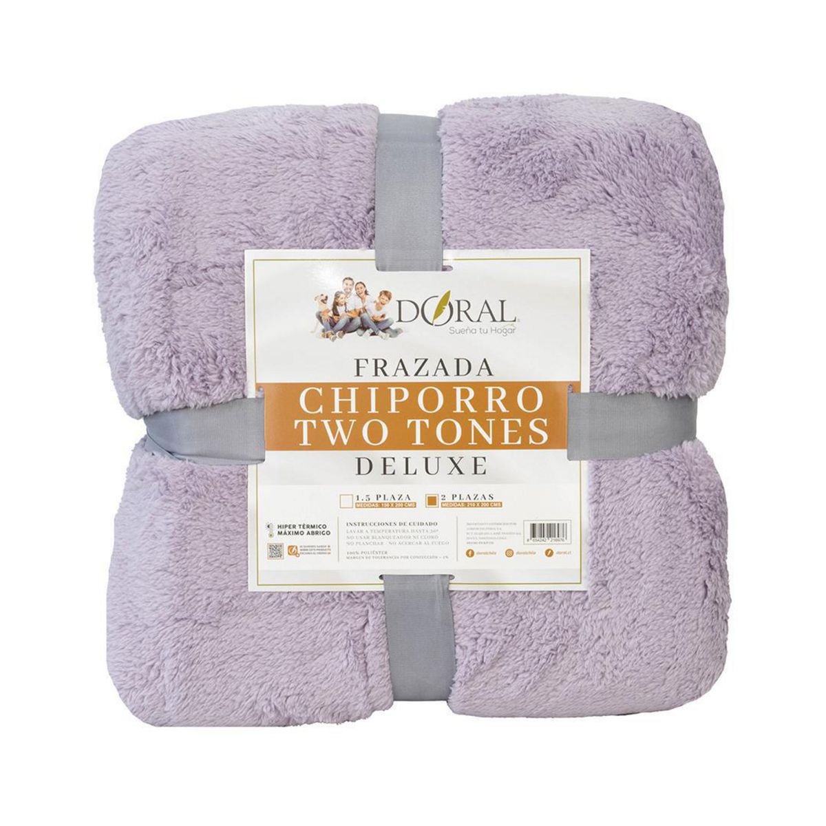 DORAL - Frazada Chiporro Two Tones Deluxe 2 plazas Lila