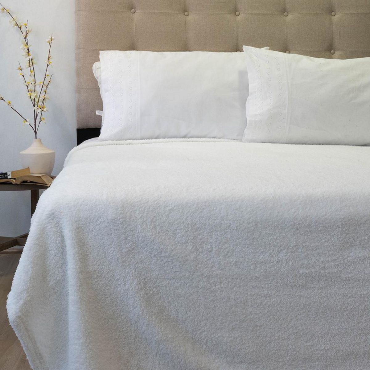 DORAL - Frazada Chiporro Two Tones Deluxe 2 plazas Blanco