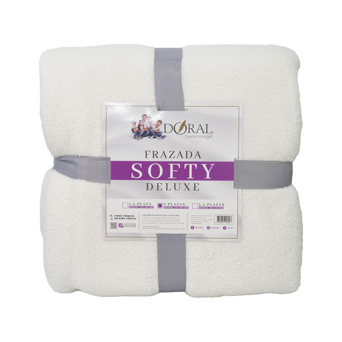 DORAL - Frazada Softy Deluxe 2 plazas Crudo