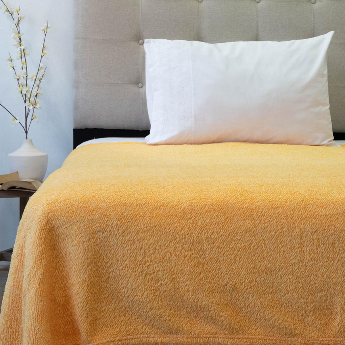 DORAL - Frazada Chiporro Two Tones Deluxe 1.5 plazas Mostaza