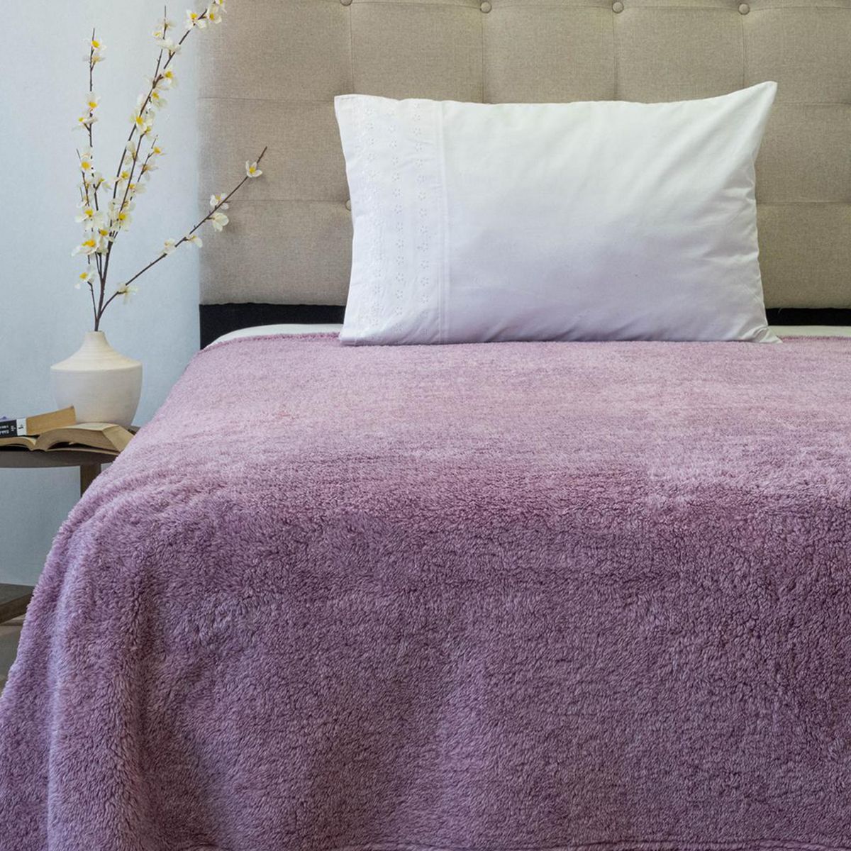 DORAL - Frazada Chiporro Two Tones Deluxe 1.5 plazas Guinda