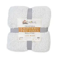 DORAL - Frazada Chiporro Two Tones Deluxe 2 plazas Gris Claro