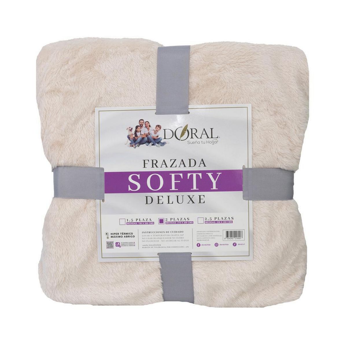 DORAL - Frazada Softy Deluxe 2 plazas Rosado