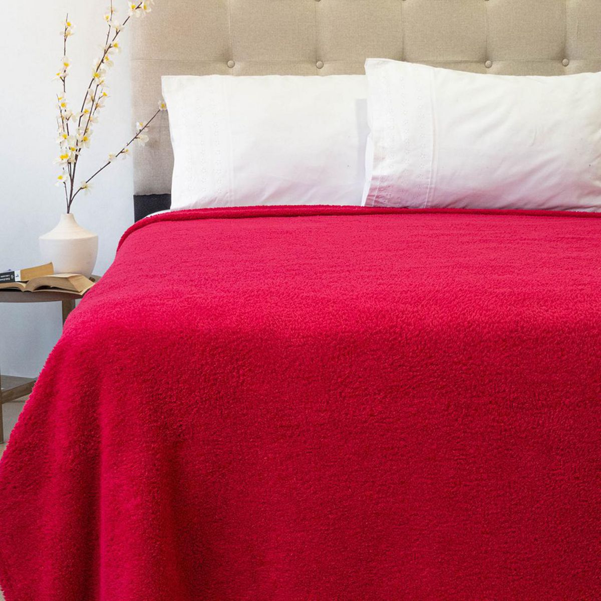 DORAL - Frazada Softy Deluxe 2 plazas Burdeo