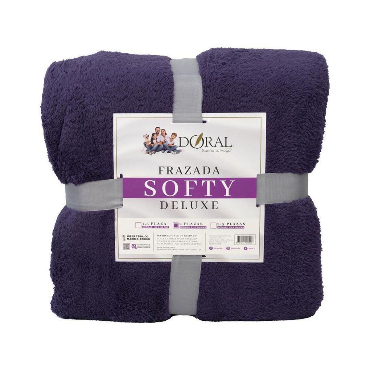 DORAL - Frazada Softy Deluxe 2 plazas Lila
