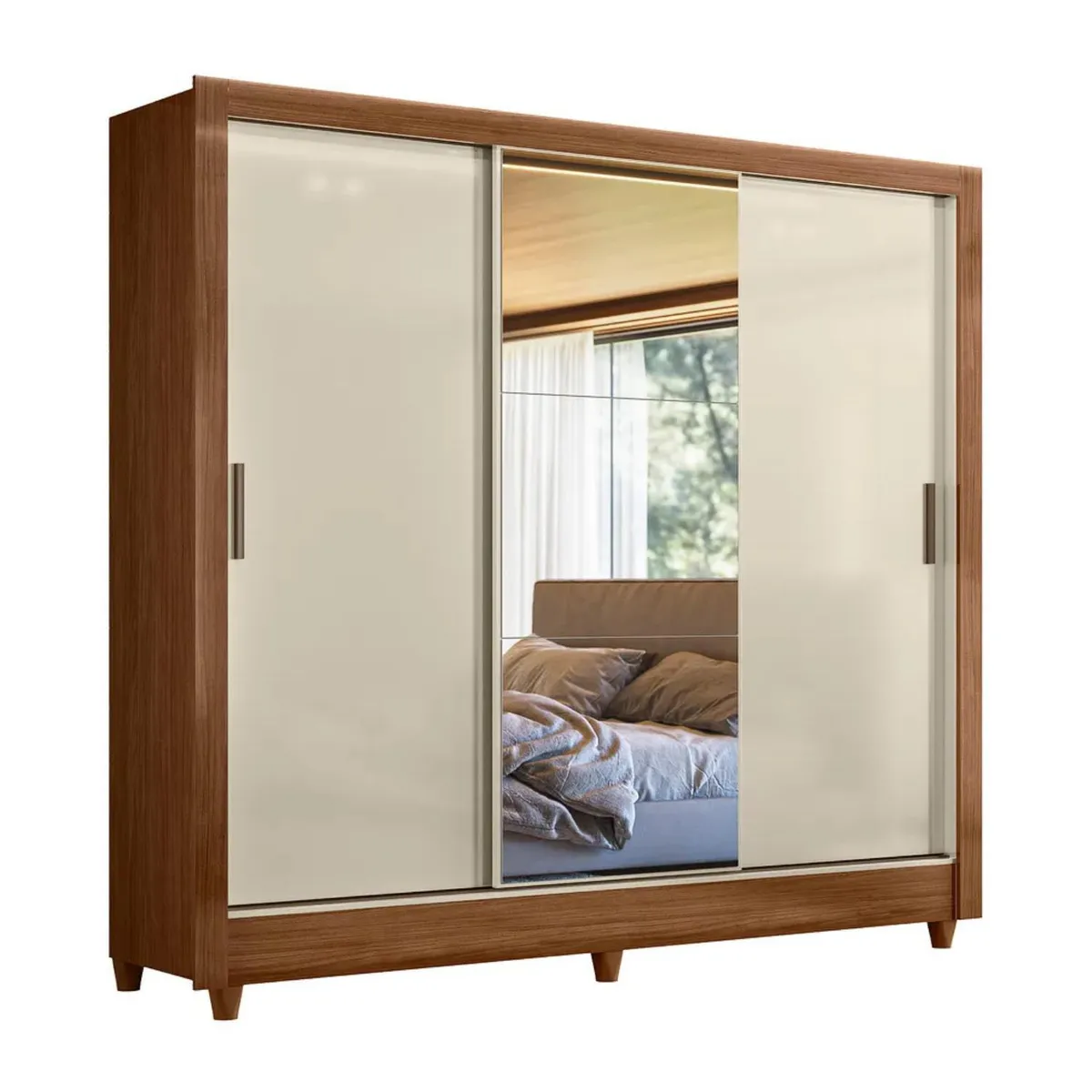 ONESSTA - Closet 3 Puerta(s) 2 Cajón(es) 5 Repisa(s) 171.5x191x46 cm Jequitiba/OFF White