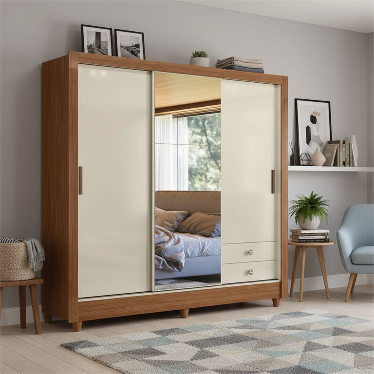 Closet 3 Puerta(s) 2 Cajón(es) 5 Repisa(s) 171.5x191x46 cm Multicolor