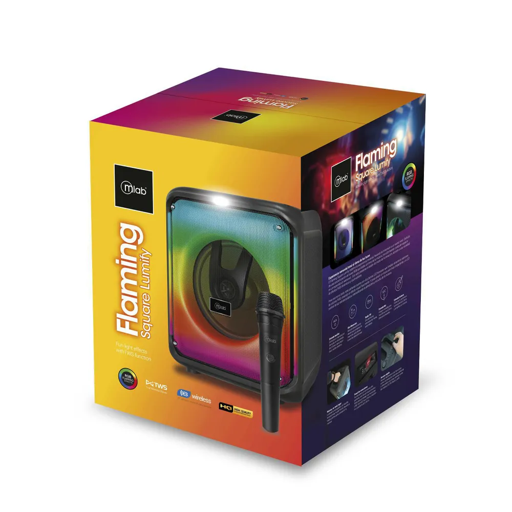 Parlante Flaming Square Lumify 8" Micrófono Inalámbrico, foto 5