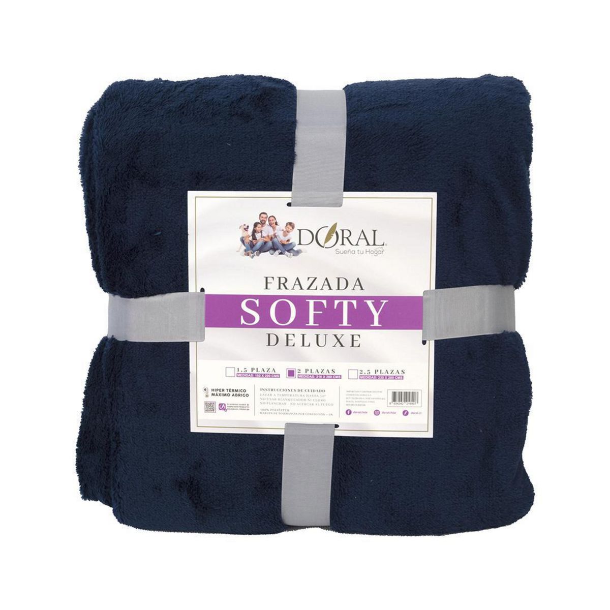 DORAL - Frazada Deluxe 2 plazas Azul