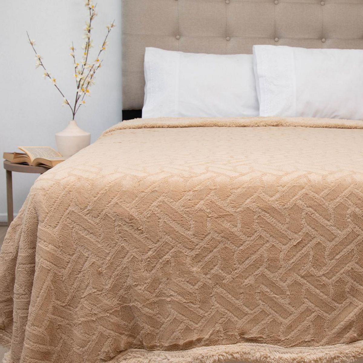 DORAL - Frazada Deluxe King Beige
