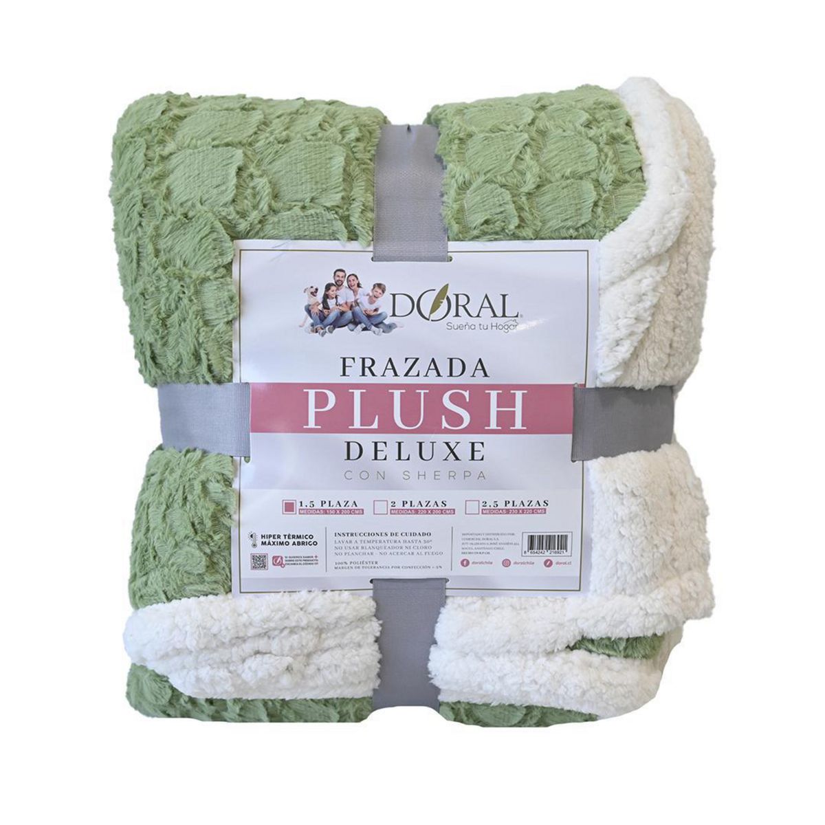 DORAL - Frazada Deluxe 1.5 plazas Verde
