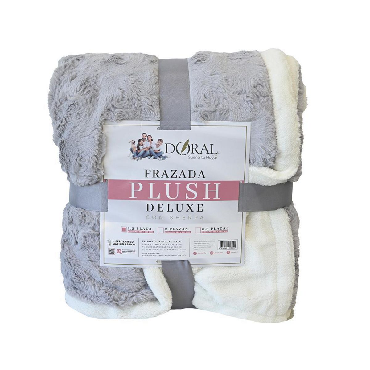 DORAL - Frazada Deluxe 1.5 plazas Gris