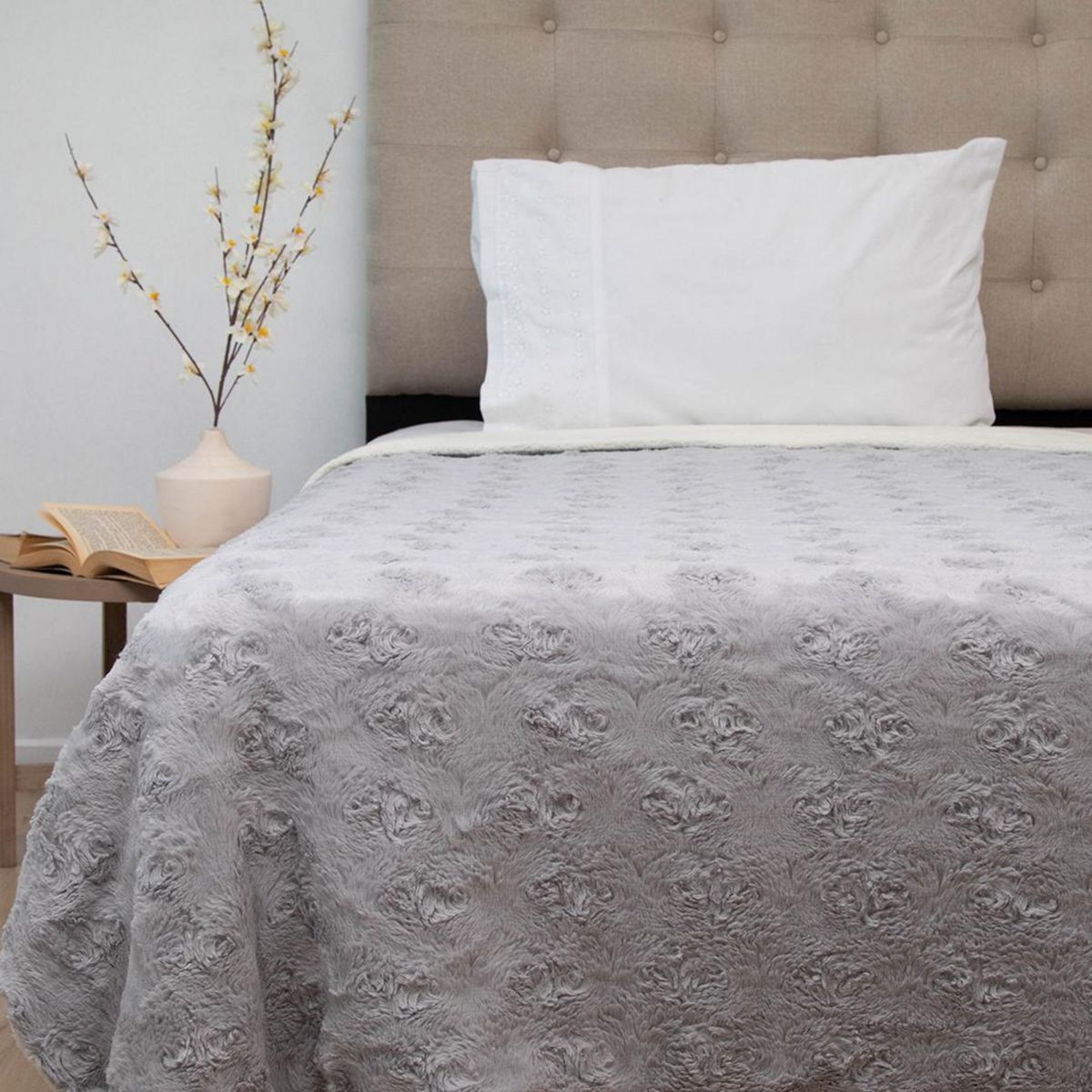 DORAL - Frazada Deluxe 1.5 plazas Gris