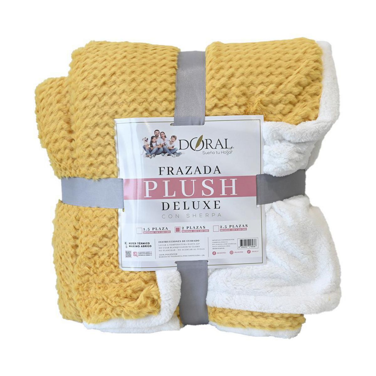 DORAL - Frazada Deluxe 2 plazas Amarillo
