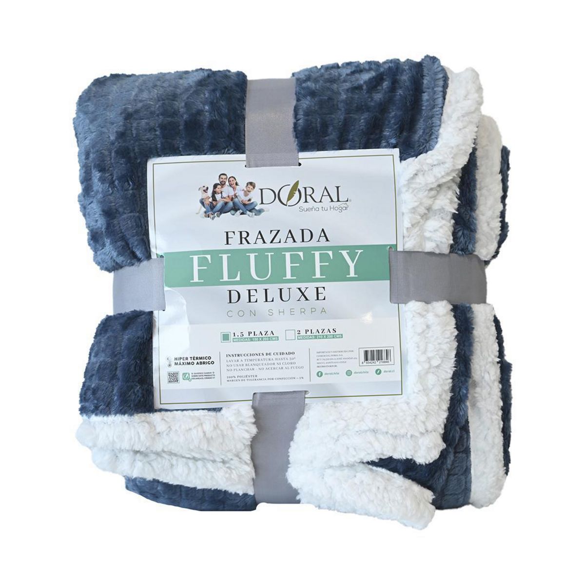 DORAL - Frazada Deluxe 1.5 plazas Azul
