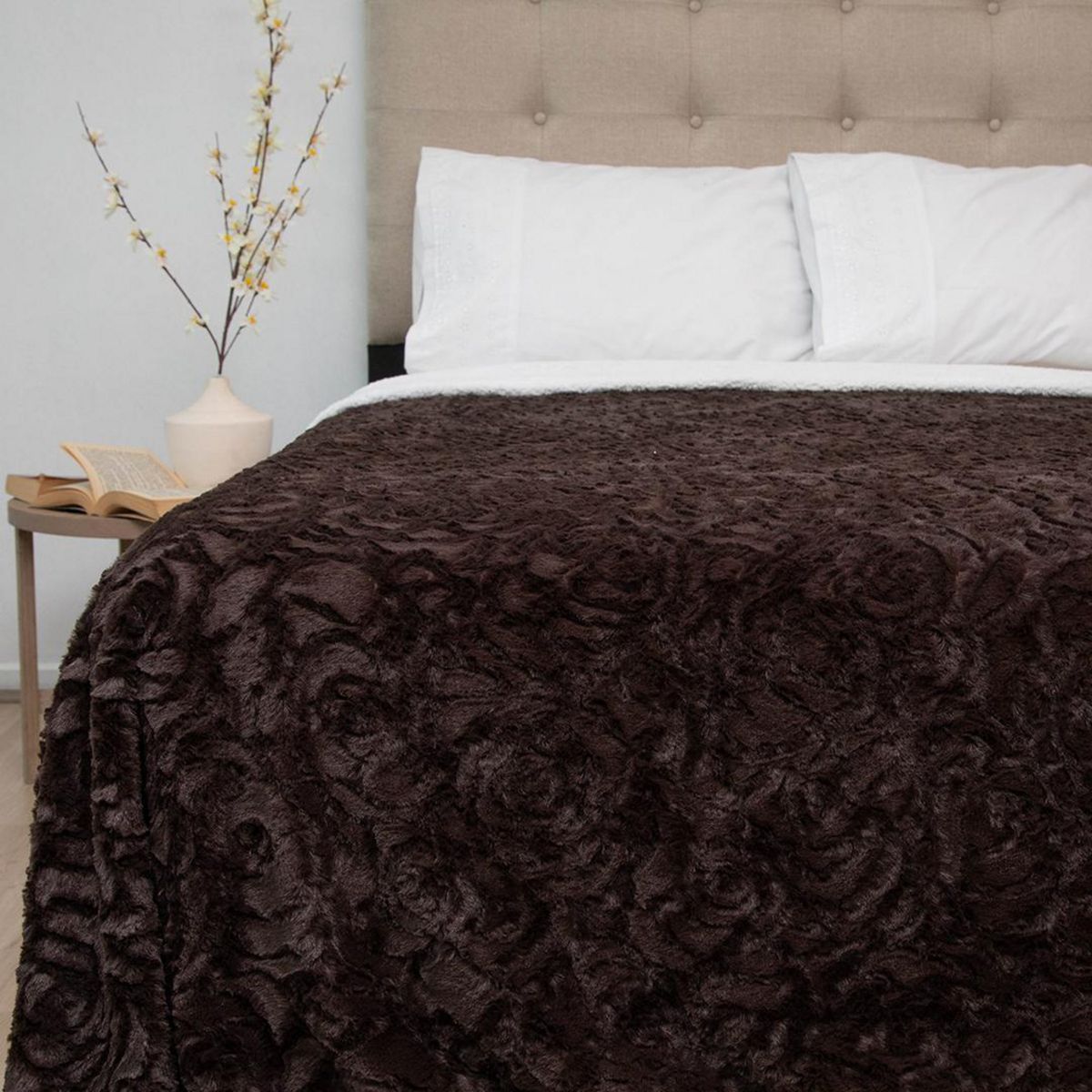 DORAL - Frazada Deluxe King Café Oscuro