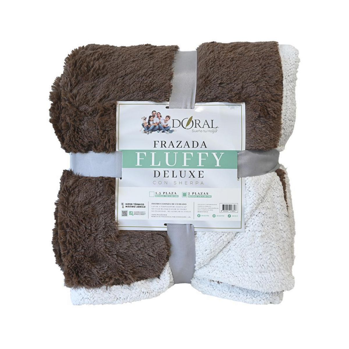 DORAL - Frazada Deluxe 2 plazas Café