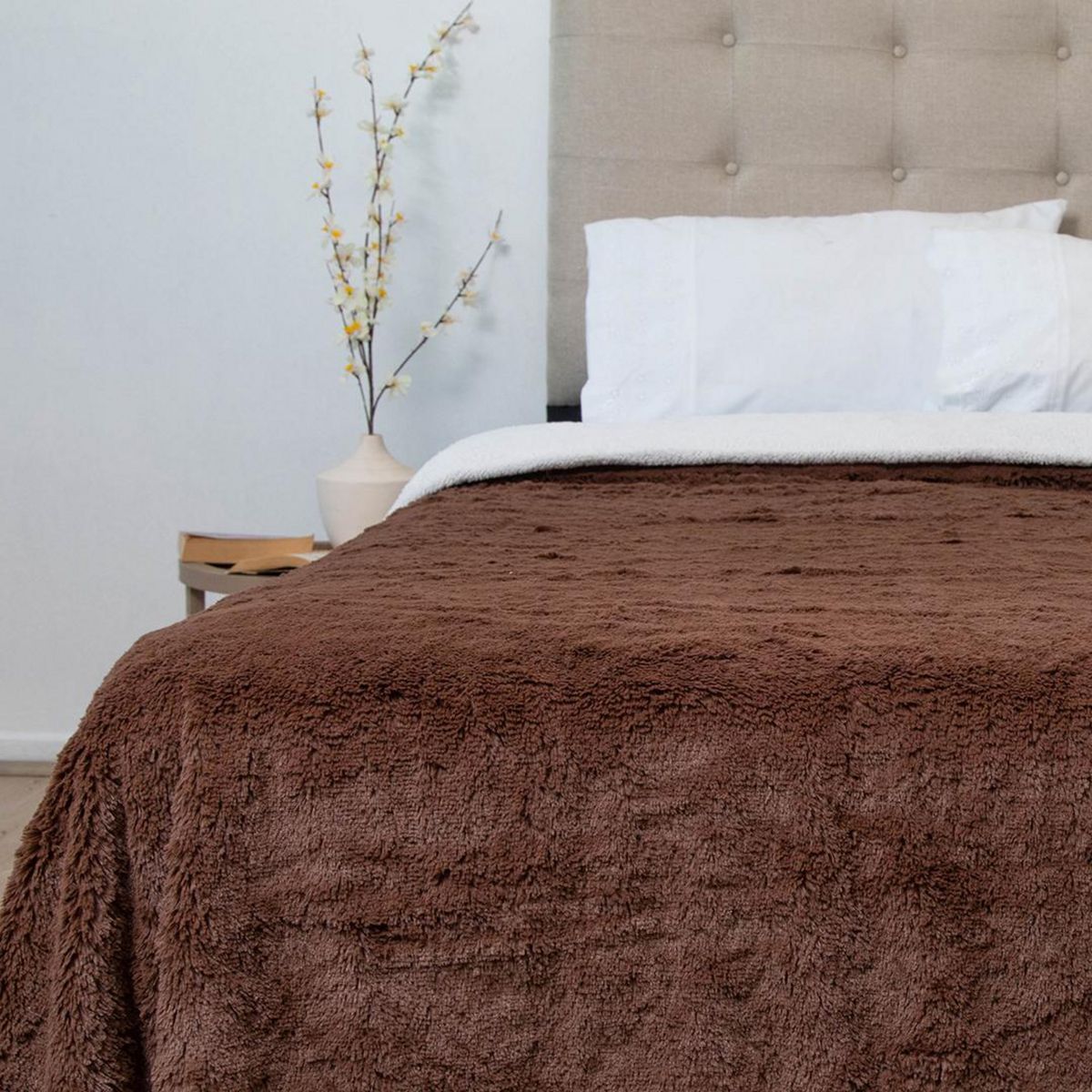 DORAL - Frazada Deluxe 2 plazas Café