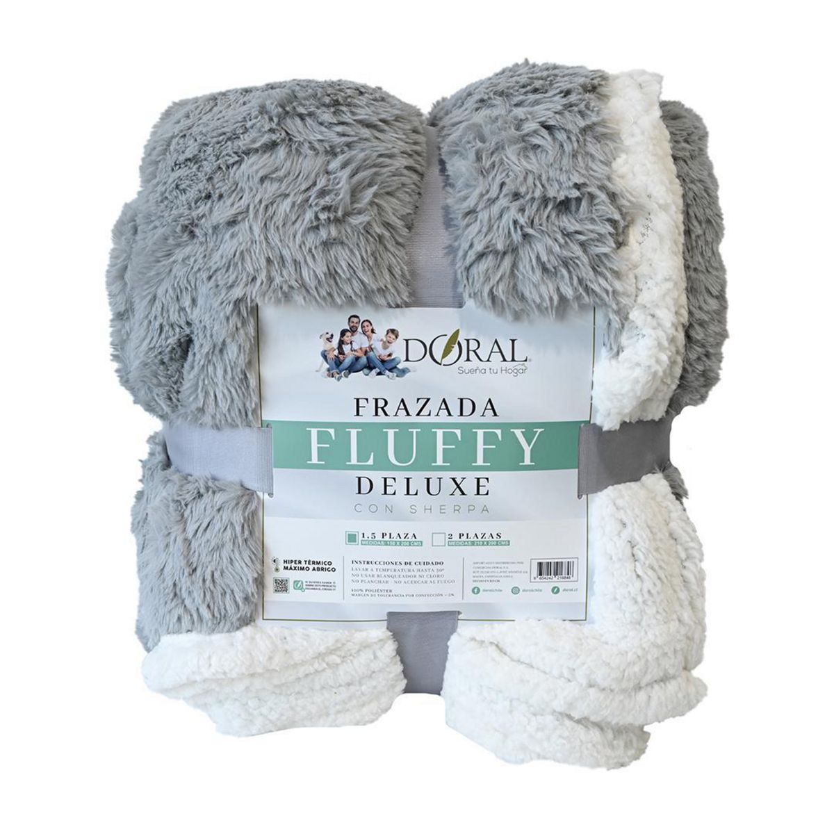 DORAL - Frazada Deluxe 1.5 plazas Gris