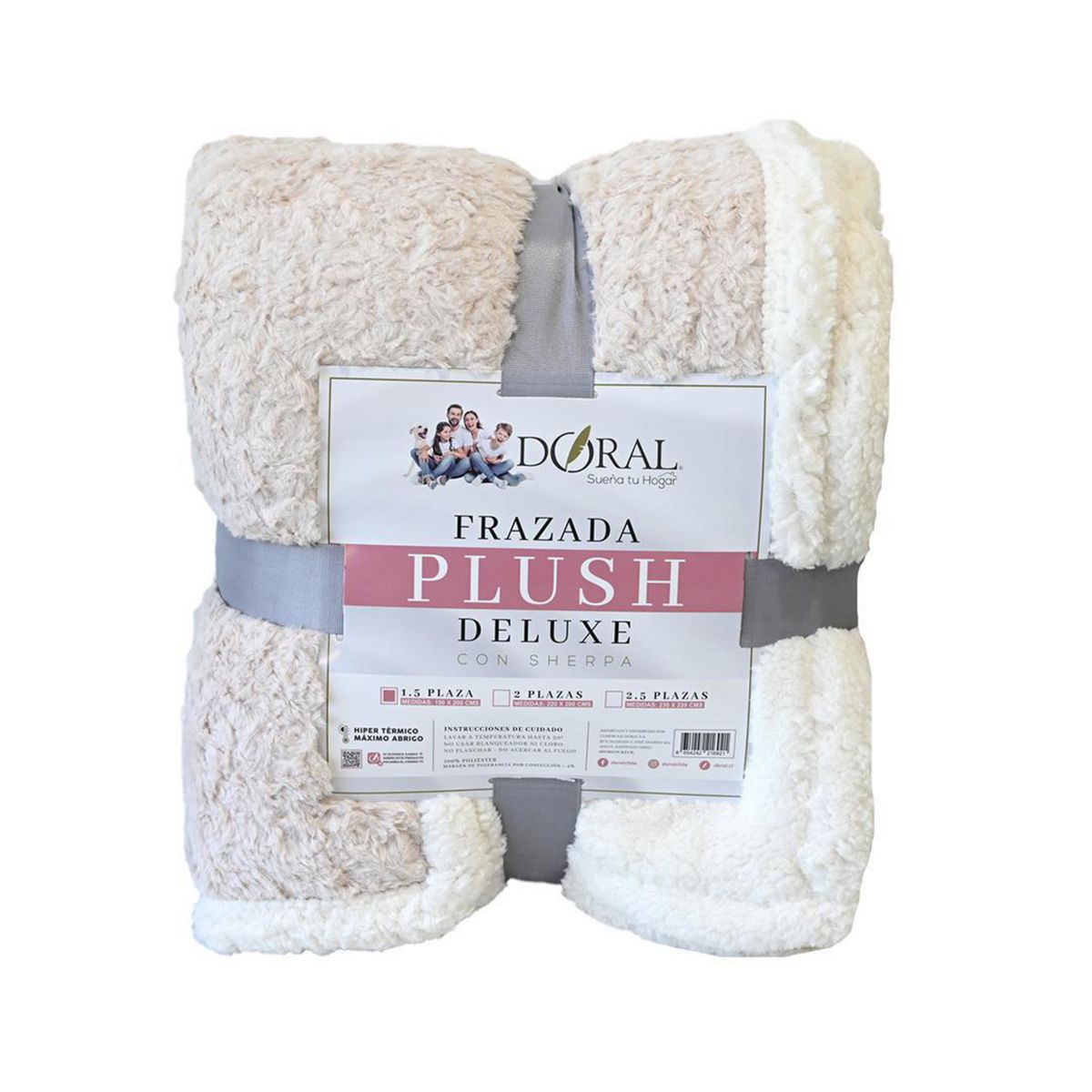 DORAL - Frazada Deluxe 1.5 plazas Beige